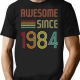 Awesome Since 1984 38 Years Old Birthday Retro T-shirt - Black