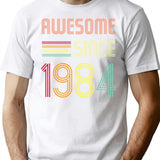 Awesome Since 1984 38 Years Old Birthday Retro T-shirt - White