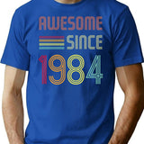 Awesome Since 1984 38 Years Old Birthday Retro T-shirt - Blue
