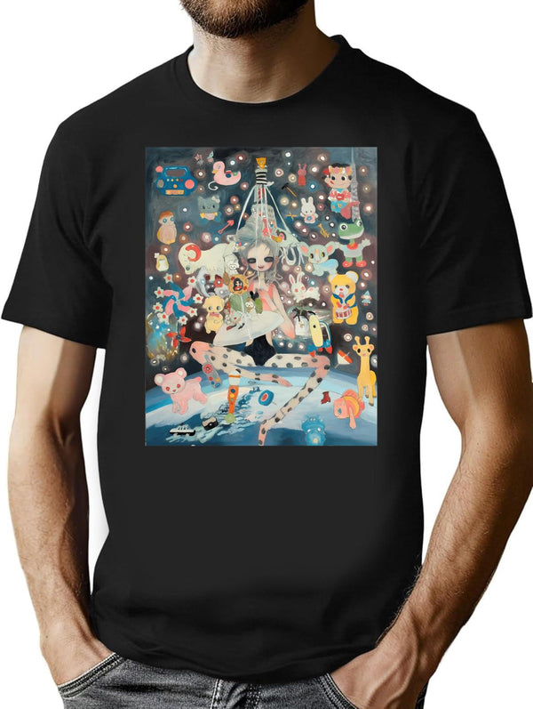 Aya Takano Hommage T-Shirt - Retro Graphic Tee for Men & Women - Black