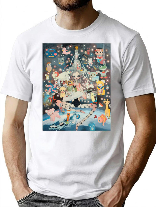 Aya Takano Hommage T-Shirt - Retro Graphic Tee for Men & Women - White