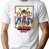 B.m.hex Gang T-Shirt - Retro Graphic Tee for Men & Women - White