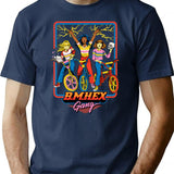 B.m.hex Gang T-Shirt - Retro Graphic Tee for Men & Women - Navy