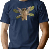 Baby Fairy Kitten T-Shirt - Retro Graphic Tee for Men & Women - Navy