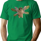 Baby Fairy Kitten T-Shirt - Retro Graphic Tee for Men & Women - Green