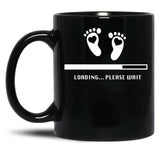 Baby Loading Please Wait. Funny Pregnancy Gift Black Coffee Mug, Gift Coffee Mug