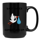 Baby Under Construction Black Coffee Mug, Gift Coffee Mug - Black