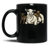 Babydoll Sheep Mom Black Coffee Mug, Gift Coffee Mug