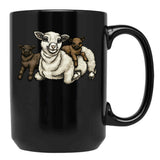Babydoll Sheep Mom Black Coffee Mug, Gift Coffee Mug - Black