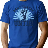 Bad Spellers Untie T-Shirt - Retro Graphic Tee for Men & Women - Blue