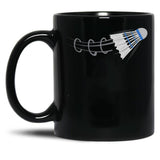 Badminton Player Black Coffee Mug, Gift Coffee Mug