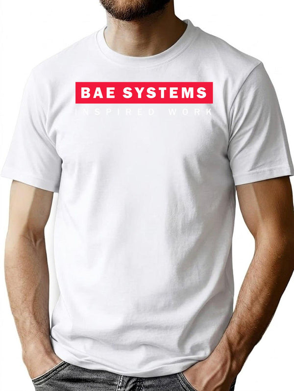 Bae Systems British Logo Classic T-Shirt - Retro Graphic Tee for Men & Women - White