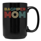 Bagpiper Mom. Bagpipe Instrument Black Coffee Mug, Gift Coffee Mug - Black