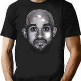 Bald Derrick White Funny Vintage Face T-Shirt - Black