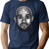 Bald Derrick White Funny Vintage Face T-Shirt - Navy