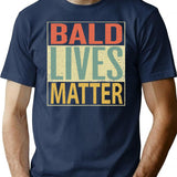 Bald Lives Matter Design Vintage Retro T-Shirt - Navy