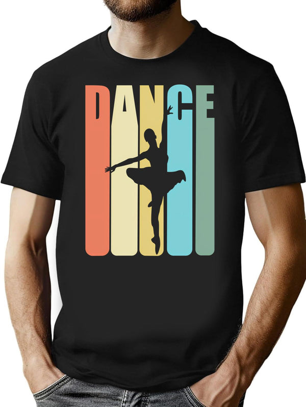 Ballet Dancing Dance T-Shirt - Retro Graphic Tee for Men & Women - Black