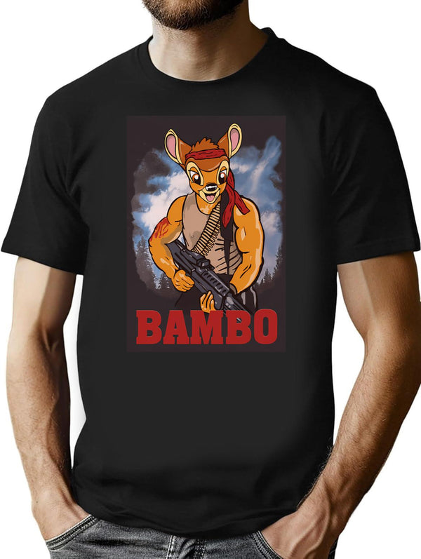 Bambo T-Shirt - Retro Graphic Tee for Men & Women - Black
