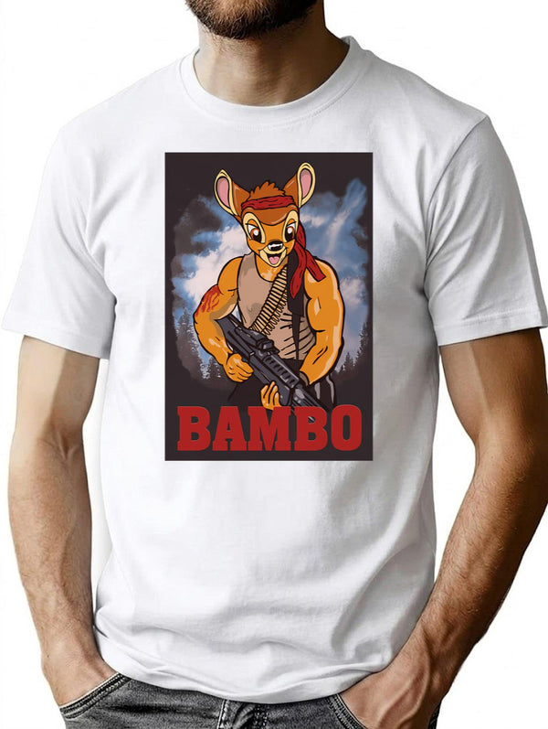 Bambo T-Shirt - Retro Graphic Tee for Men & Women - White