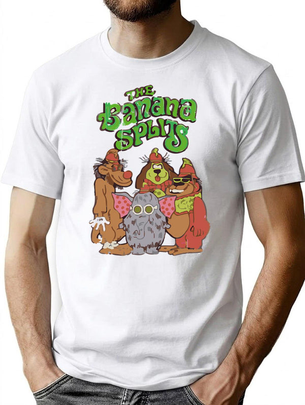 Banana Splits T-Shirt - Retro Graphic Tee for Men & Women - White