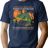 Banished Chameleon Vintage Japanese T-Shirt - Retro Graphic Casual Tee - Navy
