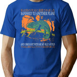 Banished Chameleon Vintage Japanese T-Shirt - Retro Graphic Casual Tee - Blue