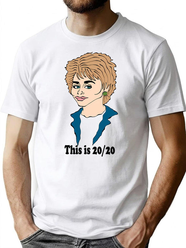Barbara Waltersa Fan Art (1) T-Shirt - Retro Graphic Tee for Men & Women - White