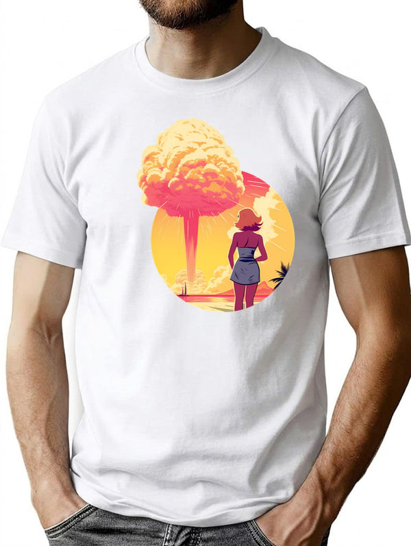 Barbenheimer 2023 (4) T-Shirt - Retro Graphic Tee for Men & Women - White