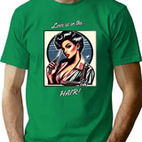 Barber Girl No.5 - Love Is In The Hair T-Shirt - Green