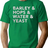 Barley Hops Water Yeast T-Shirt - Retro Graphic Tee for Men & Women - Green