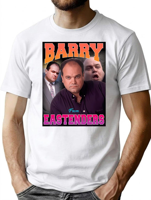 Barry From Eastenders T-Shirt - Retro Graphic Tee for Men & Women - White