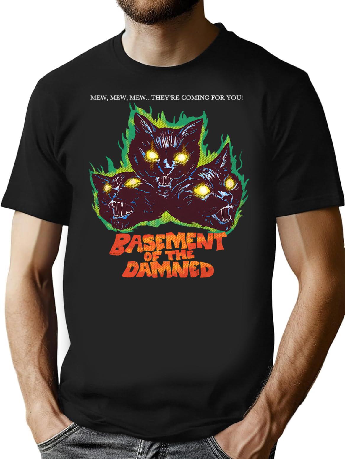 Basement Of The Damned T-Shirt - Retro Graphic Tee for Men & Women - Black