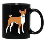 Basenji Dog Cute Illustration Black Coffee Mug, Gift Coffee Mug - Black