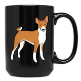 Basenji Dog Cute Illustration Black Coffee Mug, Gift Coffee Mug - Black