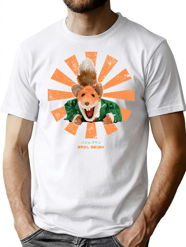 Basil Brush Retro Japanese T-Shirt - White