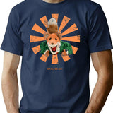 Basil Brush Retro Japanese T-Shirt - Navy