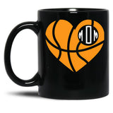 Basketball Mom Cute Team Mother Game Support Black Coffee Mug, Gift Coffee Mug