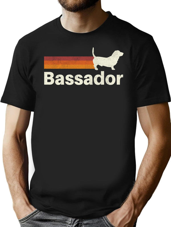 Bassador Dog Vintage Retro Pet Lover T-Shirt - Black