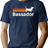 Bassador Dog Vintage Retro Pet Lover T-Shirt - Navy