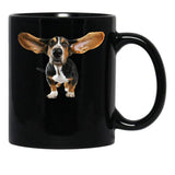 Basset Hound Black Coffee Mug, Gift Coffee Mug - Black