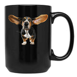 Basset Hound Black Coffee Mug, Gift Coffee Mug - Black
