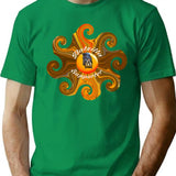 Batzilla - Supporter Vintage Swirl T-Shirt - Retro Graphic Casual Tee - Green
