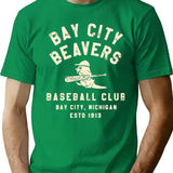 Bay City Beavers - Michigan T-Shirt - Retro Graphic Tee for Men & Women - Green