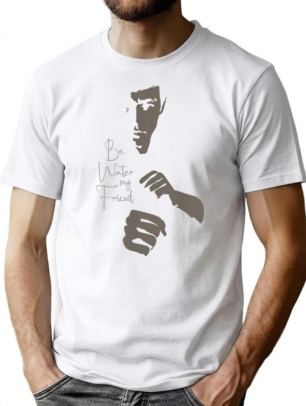 Be Water My Friend - T-Shirt - Retro Graphic Tee for Men & Women - White