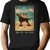 Beach Life Sandy Toes Irish Setter Dog T-Shirt - Black