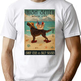 Beach Life Sandy Toes Irish Setter Dog T-Shirt - White