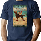 Beach Life Sandy Toes Irish Setter Dog T-Shirt - Navy