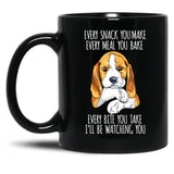 Beagle Mom Beagle Dad Funny Dog Black Coffee Mug, Gift Coffee Mug