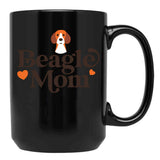 Beagle Mom White Black Coffee Mug, Gift Coffee Mug - Black