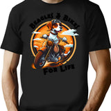 Beagles And Bikes Dog Riding Motorcycle T-Shirt - Black